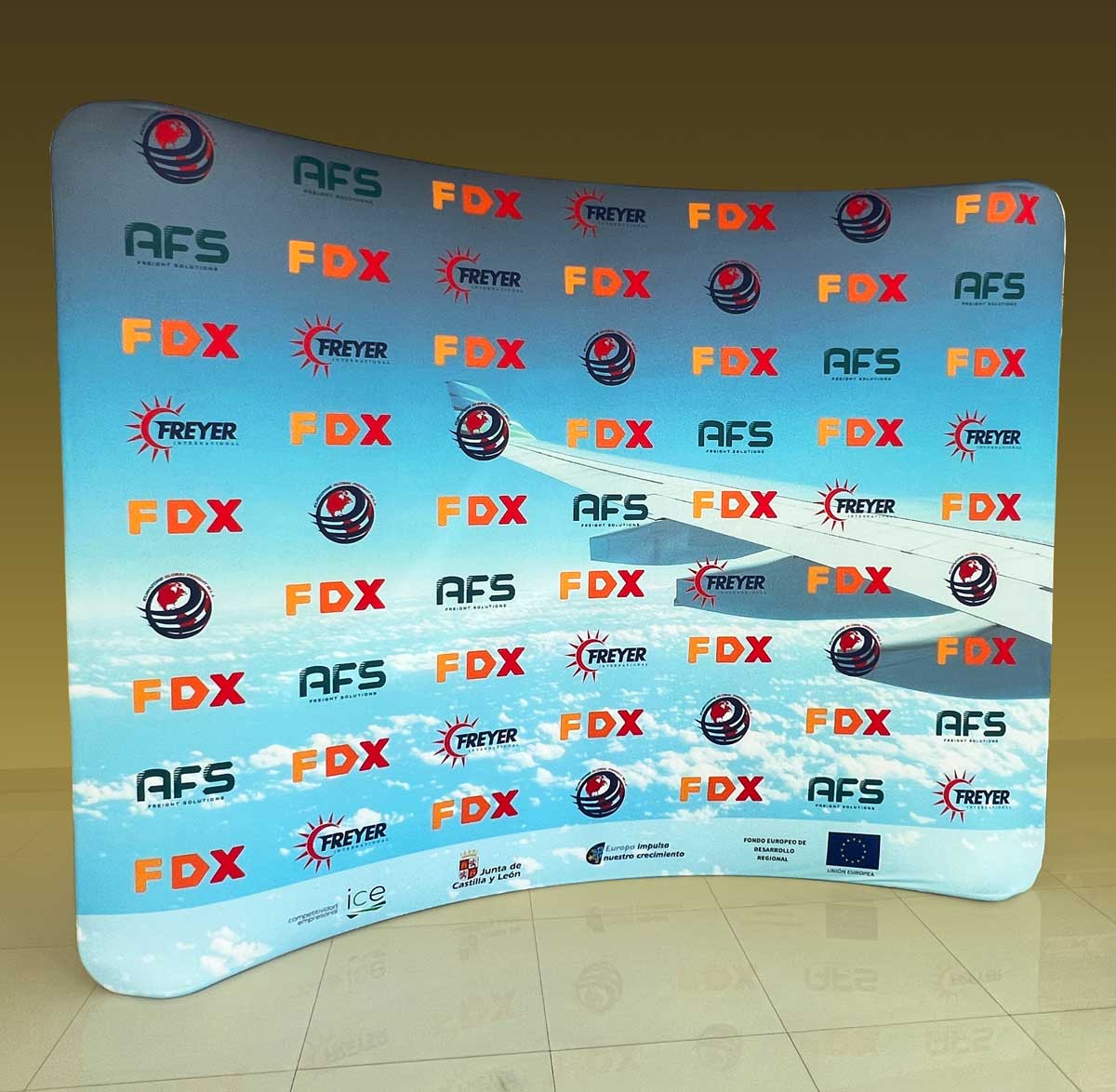 Fabric backdrop display Pixel Planet Design event display design & system